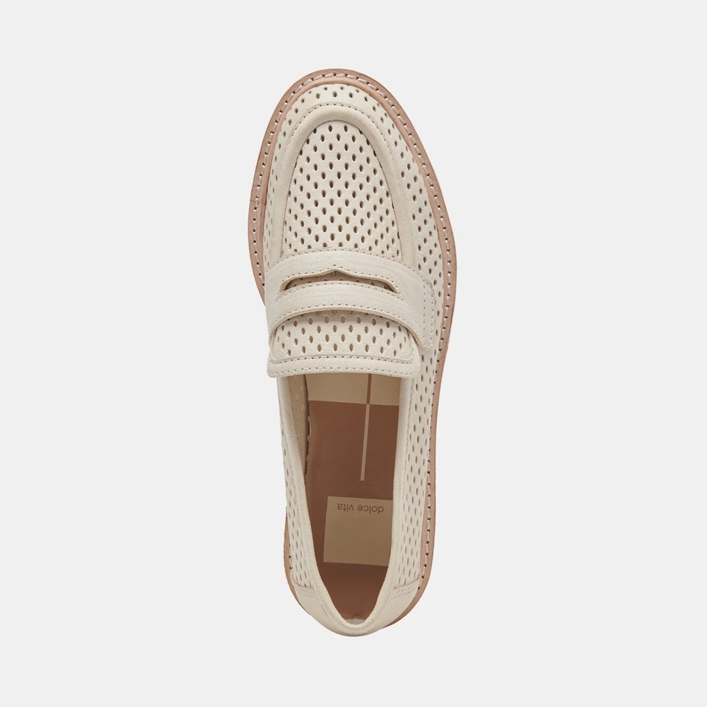 Dolce Vita Ivory Perforated Loafers - Picture 3 of 7